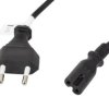KABEL ZASILAJĄCY EURO (RADIOWY) CEE 7/16-IEC 320 C7 3M VDE CZARNY LANBERG