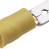 Złącze męskie płaskie Cimco 180294 Szerokość pokrycia: 6.3 mm Grubość pokrycia: 0.8 mm 180 ° z częściową izolacją żółty