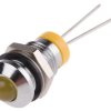 Lampka kontrolna do montażu panelowego 2V dc, Żółta 8mm LED Chrom RS PRO