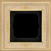 1721-836 Cover frame 1-gang, polished brass, decor ivory white -dynasty®