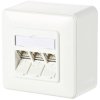 Metz Connect 130B11D30002-E Network Outlet Surface Mount CAT 6A 3-Port White