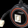 PX0843/B Front panel mounting USB connector, IP68 type B, crimp