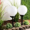 Lampa Solarna Ogrodowa LED 6500K IP44 30cm Wbijana Biała Kulka ATRIS LUMILED