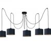 Lampa wisząca nowoczesna abażur 5xE27 FLOW BLACK LONG