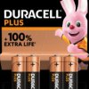 PLUS-AA (MN1500) K4 Duracell Plus, alkaline battery, AA (Mignon), 4-pack
