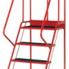 Schodki przenośne 4-stopniowe stalowe wysokość 1.760m RS PRO Czerwony