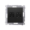 SIMON 54 Gniazdo komputerowe podwójne czarny 2xRJ45 kat.6 z przesłoną przeciwkurzową D62.01/49 KONTAKT SIMON