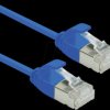 21153340 Patch cable, Cat.6a, U/FTP, slim, blue, 0.15 m