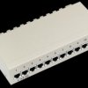 Mini patch panel, Cat5e, 12 ports