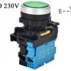 Przycisk z samopowrotem; zielony; LED 230V; NO