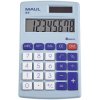 Maul 7261034 M 8 Pocket Calculator Light Blue 8 Digit Battery Solar Powered