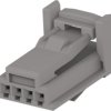 Socket, unequipped, 4 pole, straight, 1 row, gray, 1379658-2