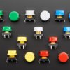 Colorful Round Tactile Button Switch Assortment - 15 pack
