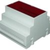 Z-109J-ABS-R Obudowa z tworzywa Z109, mocowana na szynę, wymiary: 90x65x87.5mm - szara, niepalna z filtrem czerwonym