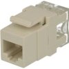 Gniazdo; Keystone; Ks-RJ45 8p8c; RJ45 cat 6; na przewód; zatrzaskowe; proste; biały