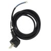 Kabel zasilający 3m 2x1mm Czarny Wtyk kątowy zalany B/U ELGOTECH