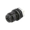 Binder 99-9212-00-04 Female Panel Mnt 4 Pin Black Code with Solder Termination