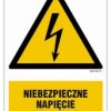 ZNAK - HA015 Niebezpieczne napięcie dotykowe 7,5 x 10 cm FN - Folia samoprzylepna