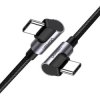 Kabel USB-C Wtyk-Wtyk 1m Kątowy x2, UGREEN US323 Szary PD,QC
