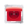 SIMON 54 Gniazdo do wersji IP44 z przesłonami BEZ USZCZELKI do ramek wielokrotnych zaciski śrubowe czerwone DGZ1BUZ.01/22 KONTAK