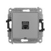 ICON Mechanizm gniazda komputerowego pojedynczego 1xRJ45, kat. 7, ekranowane, 8-stykowy, bez pola opisowego szary mat 27IGKBO-9