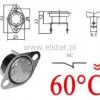 Termostat bimetaliczny 250VAC 10A 60°C pionowy NC