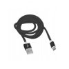 Przyłącze USB - microUSB oplot czarny 1m