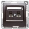 IMPRESJA Gniazdo telefoniczne podwójne RJ11 niezależne antracyt GPT-2YN/m/50