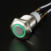 Rugged Metal On/Off Switch with Green LED Ring (16mm Green On/Off)