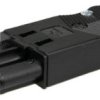 Socket, 3 pole, cable assembly, screw connection, 0.5-4.0 mm², black, AC 166 GBUF/325 SW EV