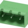 Pin header, 3 pole, pitch 5.08 mm, straight, green, 1712461