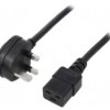 Kabel: 3x1,5mm2, BS 1363 (G) wtyk,IEC C19 żeński, 1,5m, 13A LT-318(13A)+549 3X1.5 BLK 1.5M