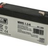 Akumulator; kwasowy bezobsługowy AGM; MWS 1,3-6; 6V; 1,3Ah; 98x25x51(56)mm; konektor 4,8 mm; MW POWER; 0,31kg; 3÷5 lat