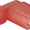 Konektor żeński kątowy, pełna izolacja PA, 4.8x0.5 mm, 0.75-1.5 mm2, czerwony