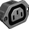 Panel socket F, 3 pole, screw mounting, plug-in connection, black, PX0675/63