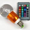 LAMPA LED RGB E27 3W Z PILOTEM