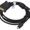 Adapter Dvi-D (24+1) Wtyk Usb C Wtyk Niklowany 2M Czarny Ak-300332-020-S