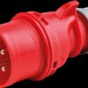 00319 5-pin CEE plug, 400 V, 32 A, red