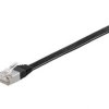Kabel płaski Patchcord CAT 6 U/FTP PIMF RJ45/RJ45 7,5m czarny