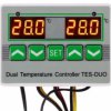 Regulator temperatury - termostat cyfrowy alarm 2x1 podwójny TES-DUO-24V