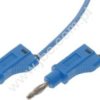 2119-150-BL Przewód z 2 wtykami prostymi Ø4mm z dodat. gn. 4mm, silikon 1,0 mm2, izolacja wzmocniona, dł. 150 cm, niebieski, ELE