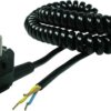 Connection cable, Europe, plug type E + F, angled on open end, H03VVH2-F3G1.0 mm², black, 500 mm, 0L1205744