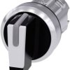 Siemens 3SU10522BM600AA0 3SU1052-2BM60-0AA0 Przełącznik pierścień przedni metalowy, błyszczący czarny, biały 2 x 45 ° 1