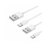 Kabel USB Apple iPhone 1m + 25cm Lightning biały - dwupak