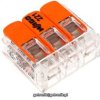 SzybkozĹÄczka 3x0,5-6mm2 transparentna pomaraĹczowa x1szt. WAGO 221-613