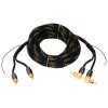 Kabel 2xRCA 5m HQ 6mm Kątowy + żyła sterująca Hi-End