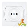 LOGO Gniazdo pojedyncze bez uziemienia (przesłony torów prądowych) biały LGP-1p KARLIK