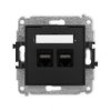 ICON Mechanizm gniazda komputerowego podwójnego 2xRJ45, kat. 6A, 8-stykowy czarny mat 12IGK-8