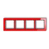 DECO Ramka 4 poczwórna uniwersalna - efekt szkła (ramka: czerwona: spód: grafitowy) czerwony 17-11-DRS-4 KARLIK