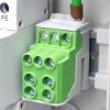 Blok rozdzielczy dystrybucyjny Al/Cu (max. 25mm2) na szynę TH35 zielony SDB100 25 SIMBLOCK SIMET